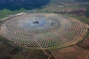 Renewable Energy Solar Pv And Solar Thermal Gemasolar Concentrated Solar Power plant in Seville, Spain