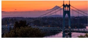 St Johns bridge and Mt Hood - Portland, Oregon
