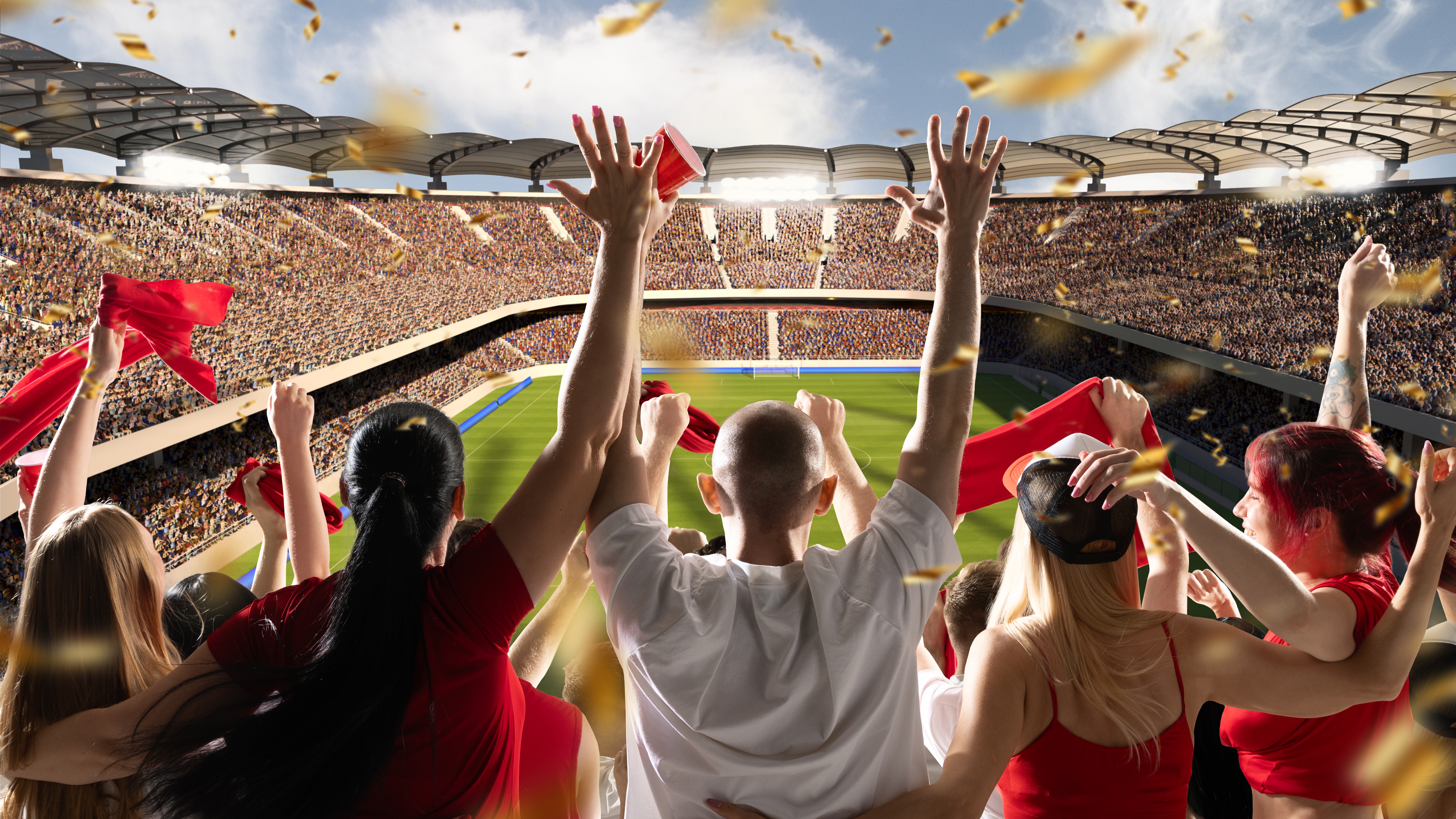 Vibrantsoccerstadiumscenefilledwithfanswavingredflags Vibrantsoccerstadiumscenefilledwithfanswavingredflags